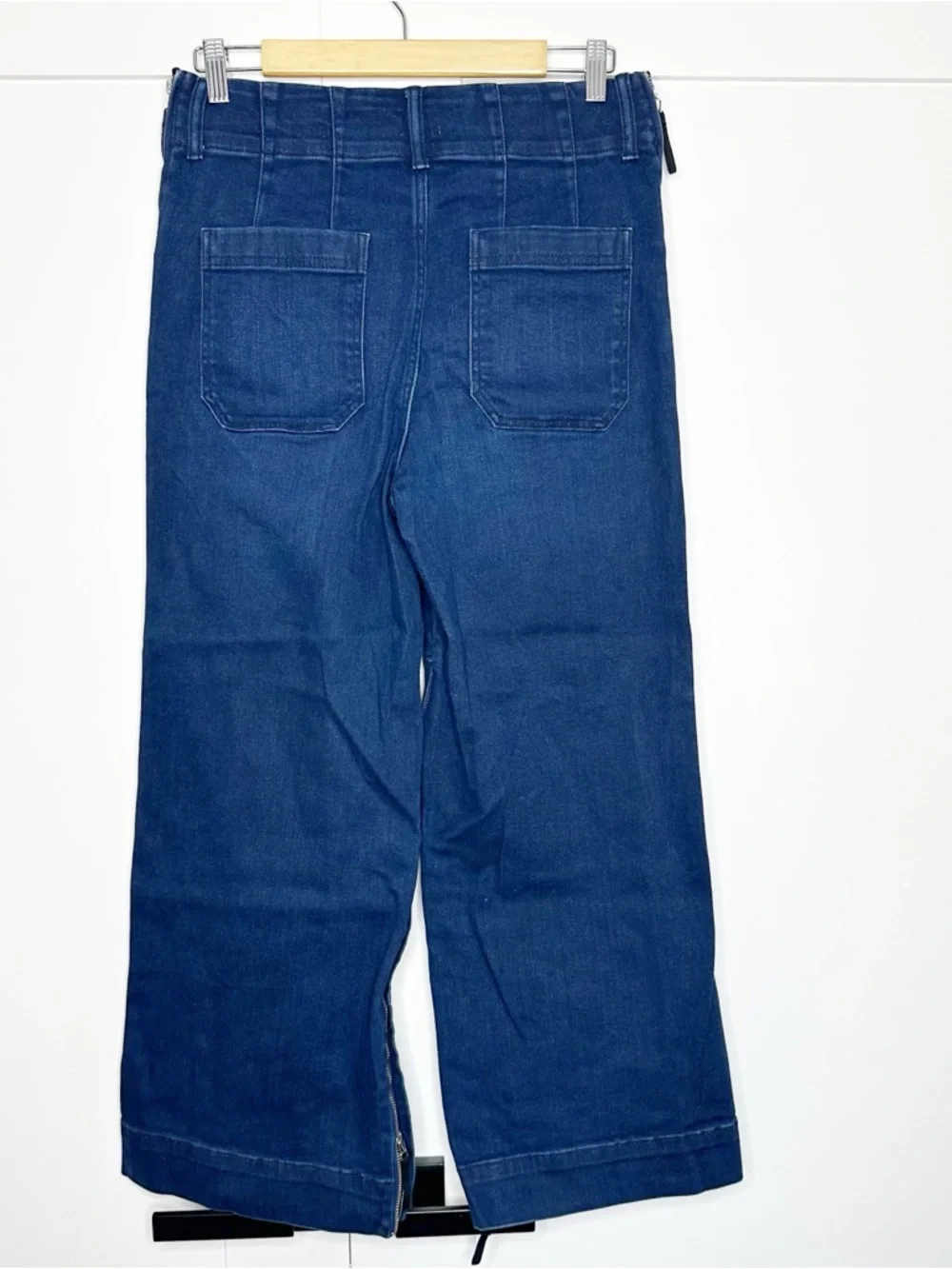 Maeve The Colette Crop High-Rise Wide-Leg Stretch Jeans 28 6 Dark zipper sides - Picture 5 of 13